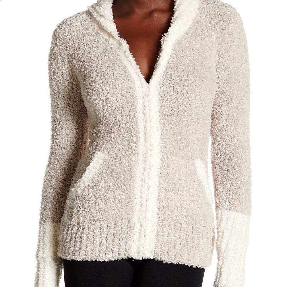 Barefoot Dreams CozyChic contrast trim zip hoodie